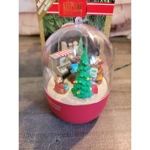 Hallmark jingle Bears 1991 ornament Xmas Decor light up Magic - Picture 1 of 5